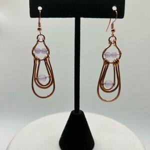 Elegant copper and Lavender Earrings